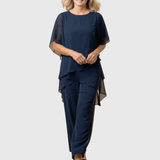 Linda | Anzug mit drapierter Palazzo-Hose