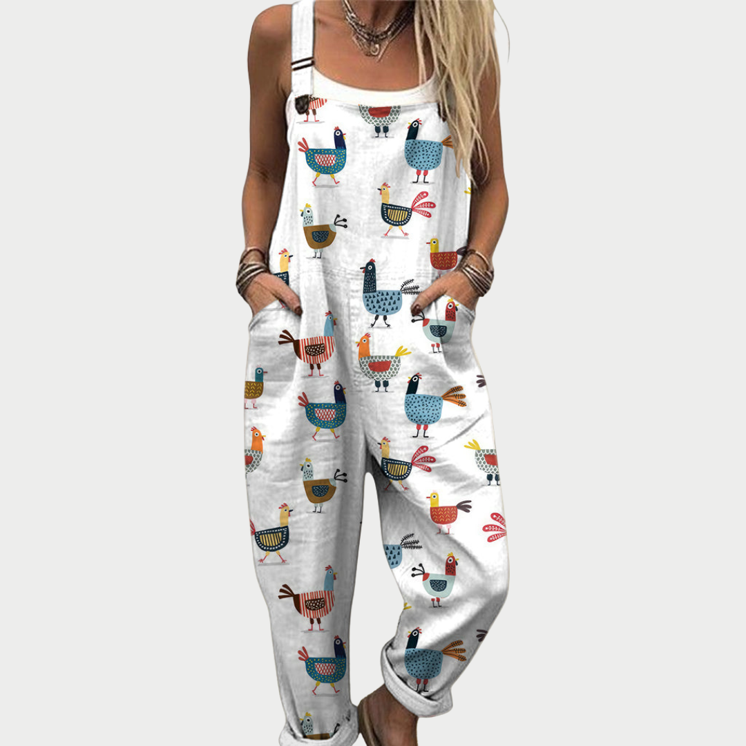 Bequeme Bequeme Bedruckte Overall, Vorderansicht