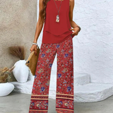 Ovelynra™ | Ärmelloses Oberteil und Hose mit weitem Bein Set