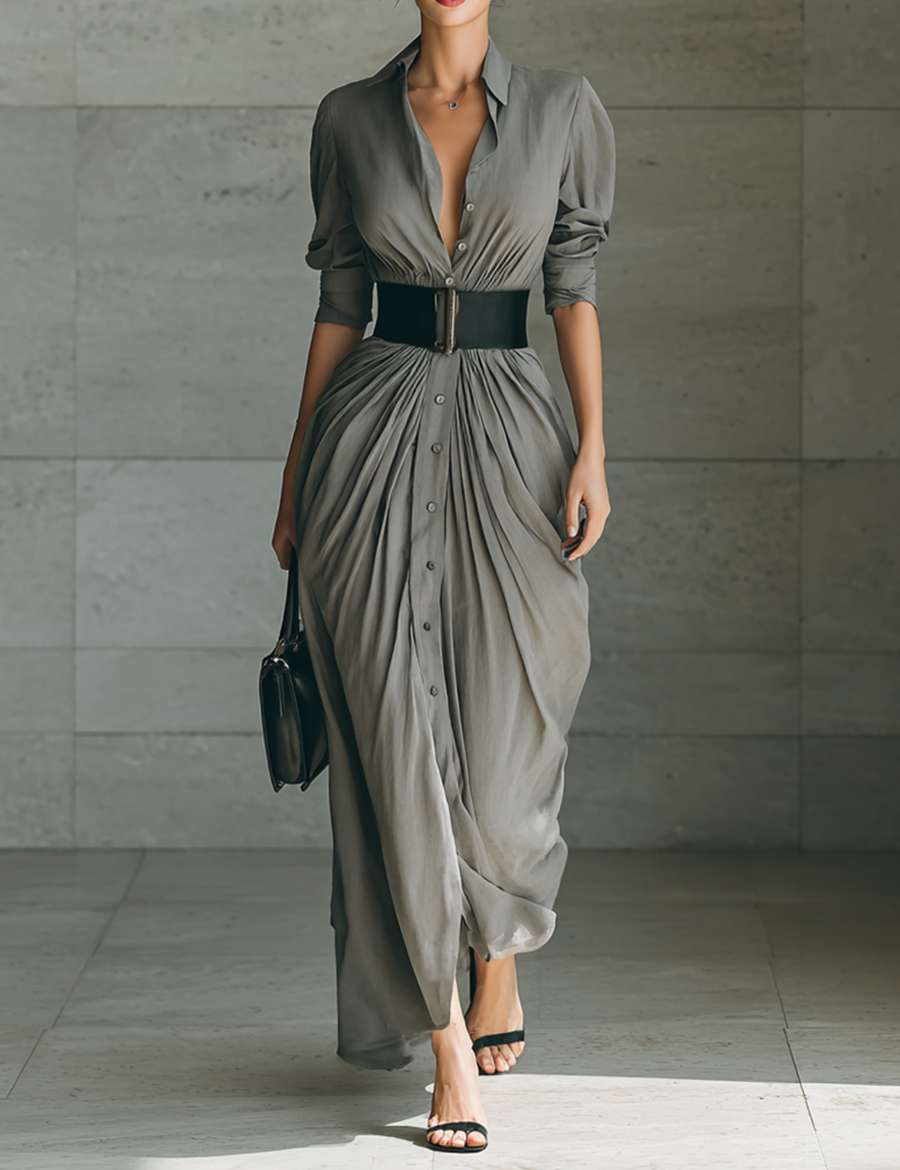 Zoe™ | Plissiertes Maxikleid