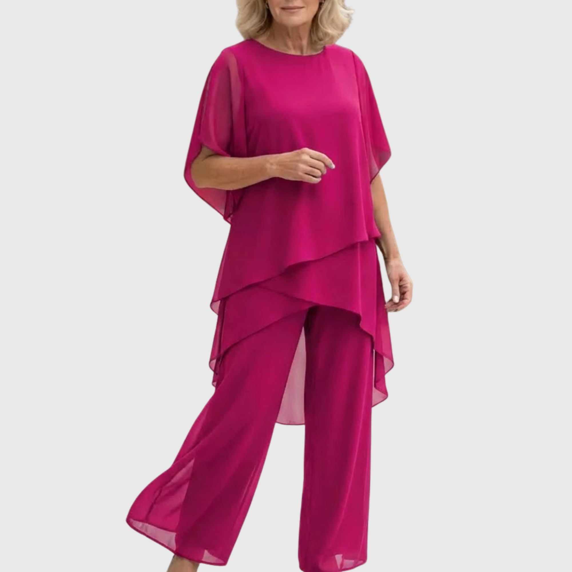 Linda Anzug mit drapierter Palazzo-Hose, Detailansicht