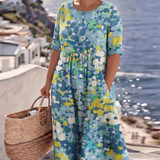 Elena™ | Elegantes geblümtes Sommerkleid in Midi-Länge