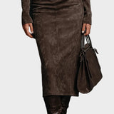 Veronika – Midikleid mit hohem Kragen und langen Ärmeln von Amora Bern, Ansicht 5