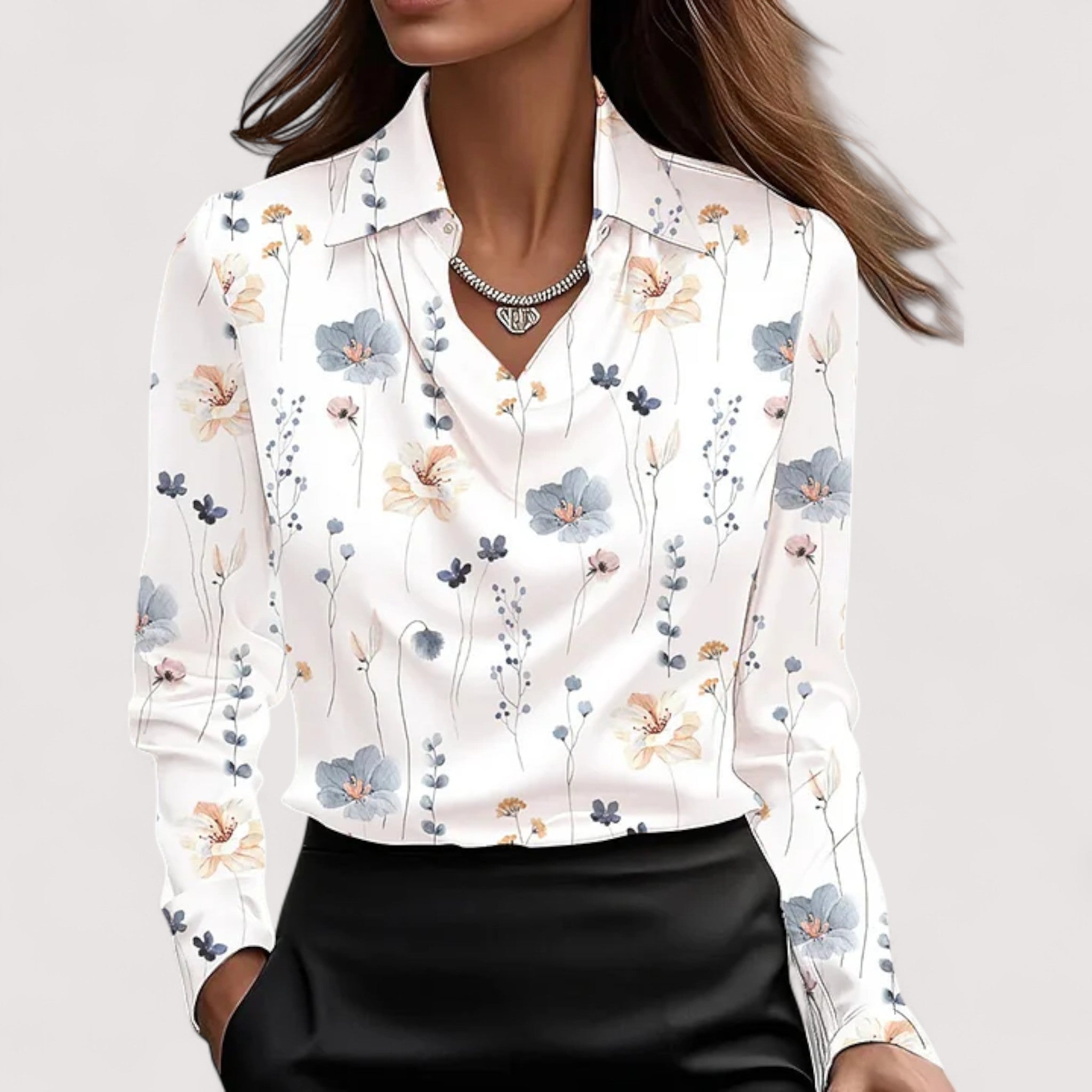 Charlotte™ | Bluse aus Satin mit V-Ausschnitt