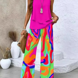 Ovelynra™ | Ärmelloses Oberteil und Hose mit weitem Bein Set