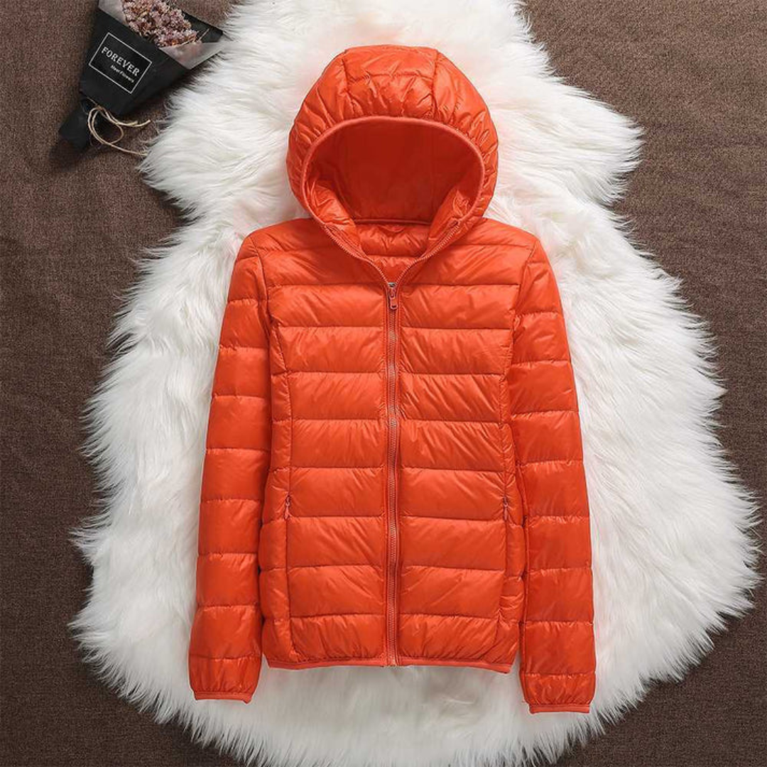 Gebharda – Übergangsjacke in Orange von Amora Bern, Ansicht 3