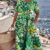 Elena™ | Elegantes geblümtes Sommerkleid in Midi-Länge