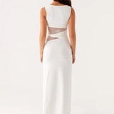 Leni™ | Figurumspielendes Maxikleid mit dezenten Ausschnitten und Schnürung