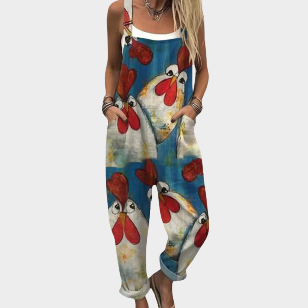 Bequeme Bequeme Bedruckte Overall, Vorderansicht