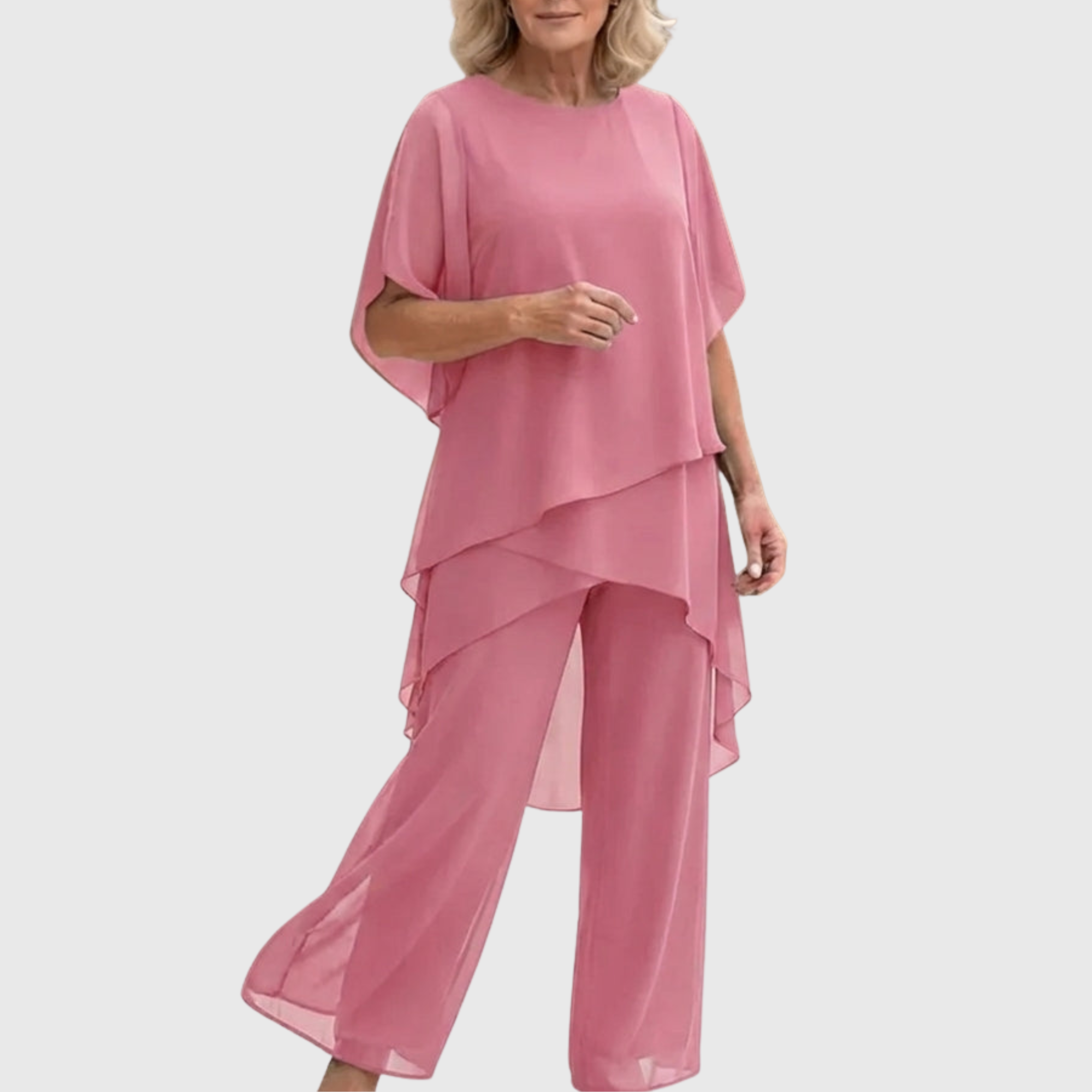 Linda Anzug mit drapierter Palazzo-Hose, Nahaufnahme