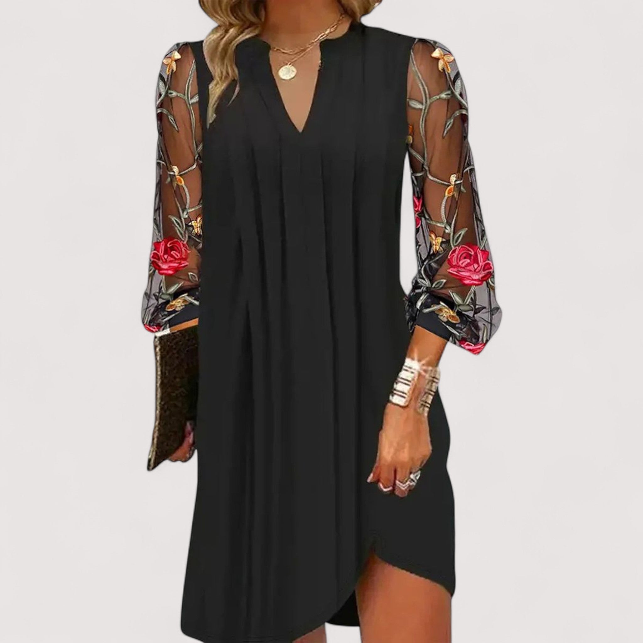 Madlina™ | Elegantem Minikleid mit transparenten Ärmeln