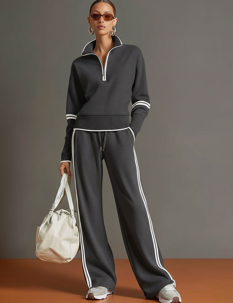 Marietta Bluse und Hose mit weiten Beinen, Vorderansicht