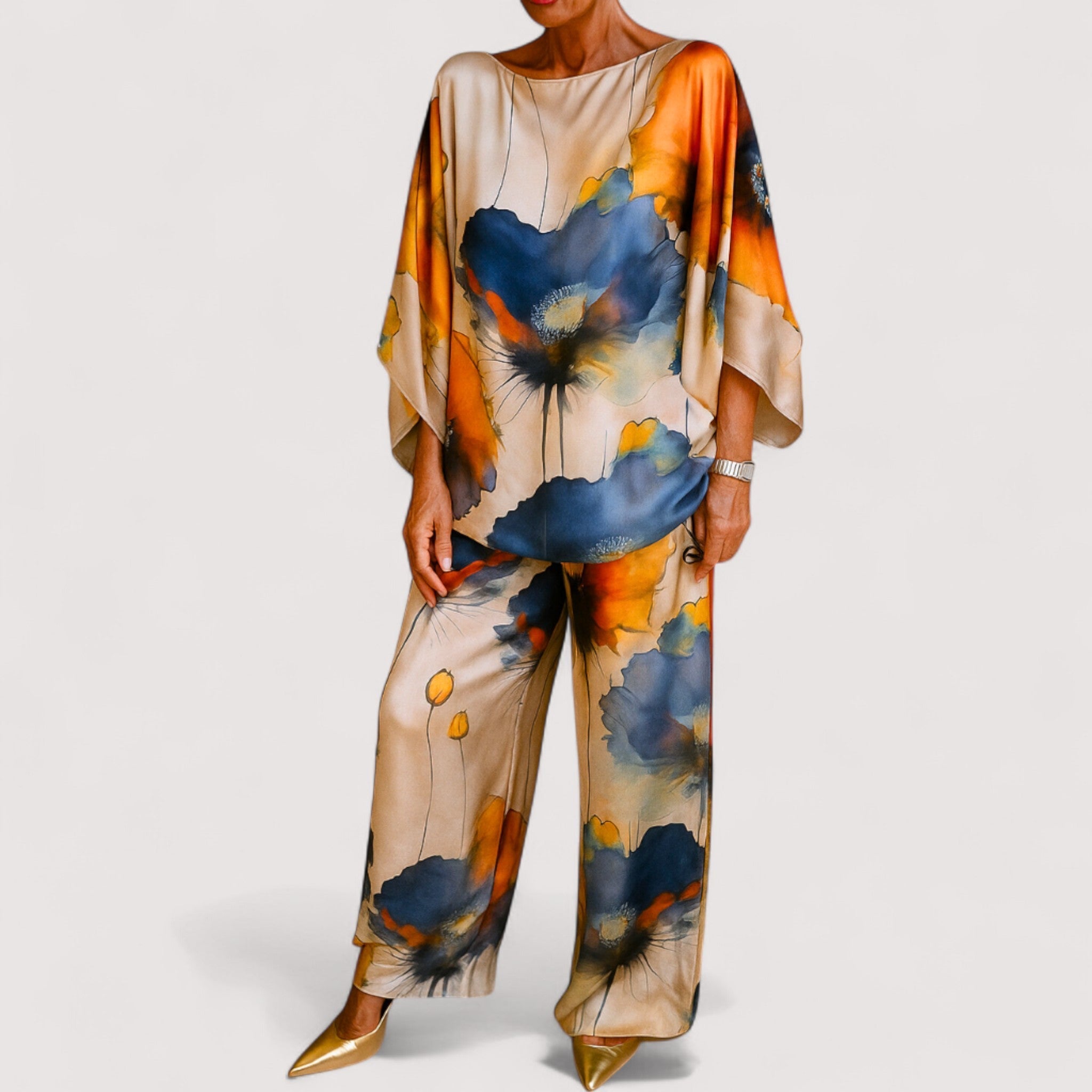 Enya™ Satin-Zweiteiler, Vorderansicht