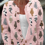 Charlotte – Strickjacke mit Katzenmuster von Amora Bern, Ansicht 2