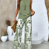 Ovelynra™ | Ärmelloses Oberteil und Hose mit weitem Bein Set