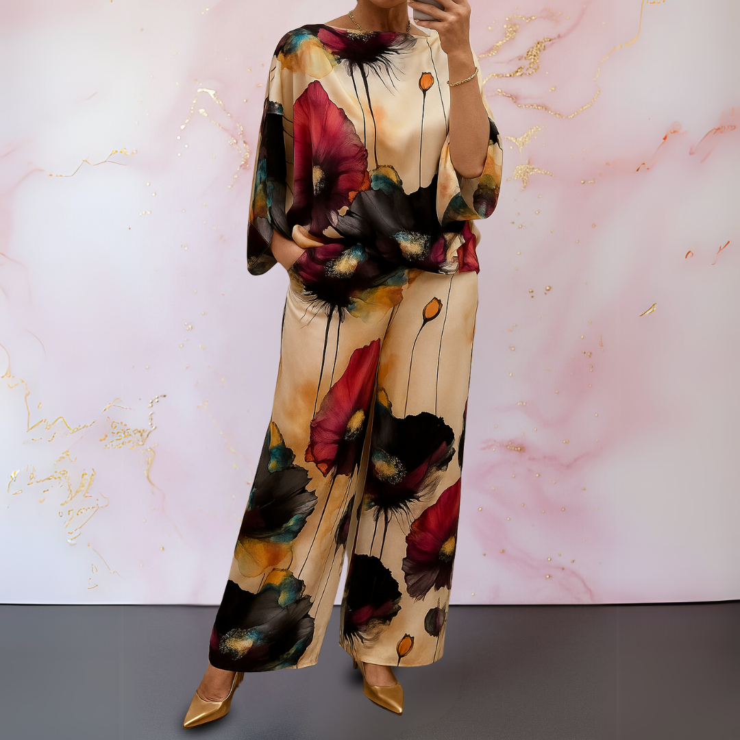 Maelora™ Satin Zweiteiliges Set für Damen, Detailansicht