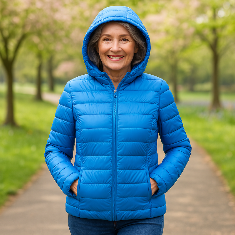 Eilika – Übergangsjacke in Himmelblau von Amora Bern, Ansicht 2