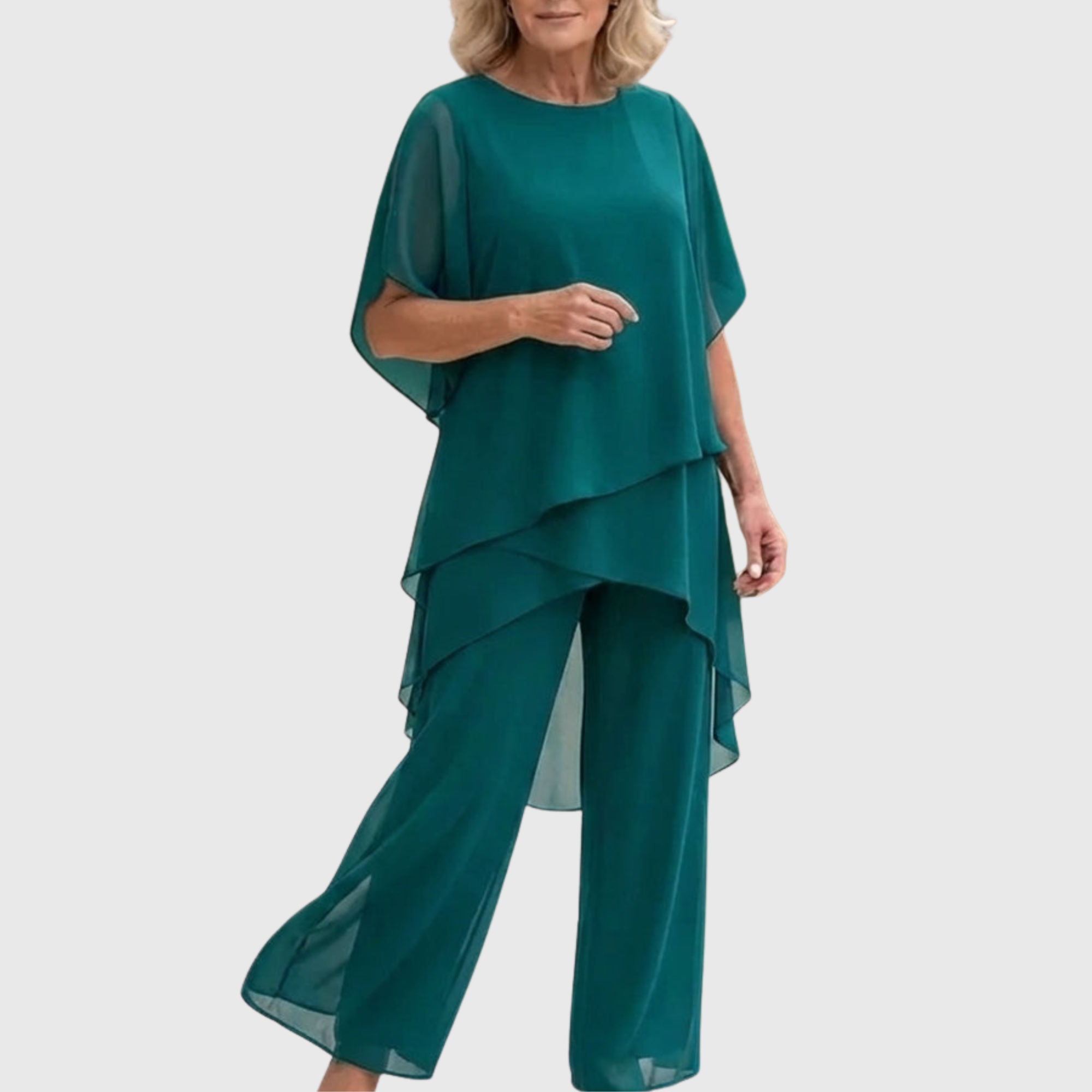 Linda Anzug mit drapierter Palazzo-Hose, Detailansicht