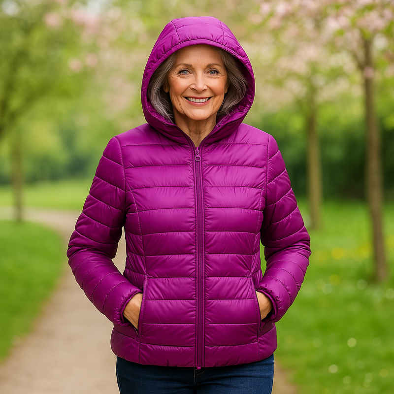Hildeburg – Übergangsjacke in Violett von Amora Bern, Ansicht 2