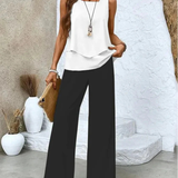 Ovelynra™ | Ärmelloses Oberteil und Hose mit weitem Bein Set