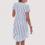 Bina™ | Gestreiftes Hemdblusenkleid