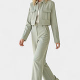 Edelgund – Kurze Jacke & weite Hose Set von Amora Bern, Ansicht 3