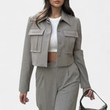 Edelgund – Kurze Jacke & weite Hose Set von Amora Bern, Ansicht 5