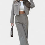 Edelgund – Kurze Jacke & weite Hose Set von Amora Bern, Ansicht 6
