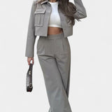Edelgund – Kurze Jacke & weite Hose Set von Amora Bern, Ansicht 6
