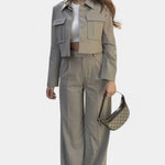 Edelgund – Kurze Jacke & weite Hose Set von Amora Bern, Ansicht 7