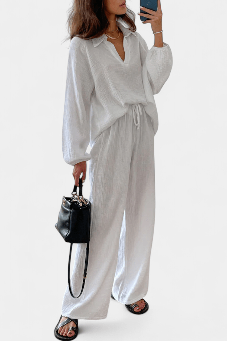 Eberhild – Lockeres Langarm-Oberteil & weite Hose Set von Amora Bern, Ansicht 11