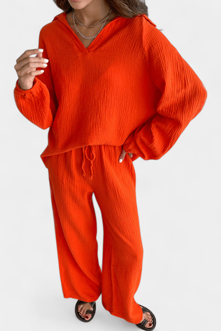 Eberhild – Lockeres Langarm-Oberteil & weite Hose Set von Amora Bern, Ansicht 4