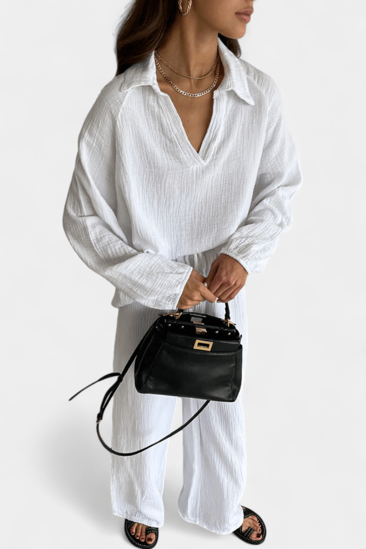 Eberhild – Lockeres Langarm-Oberteil & weite Hose Set von Amora Bern, Ansicht 7