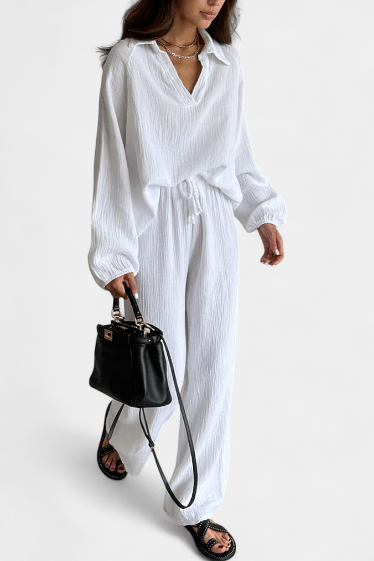 Eberhild – Lockeres Langarm-Oberteil & weite Hose Set von Amora Bern, Ansicht 8