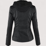 Laurina™ | Enganliegende Bikerjacke mit Kapuze