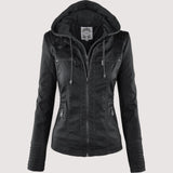 Laurina™ | Enganliegende Bikerjacke mit Kapuze