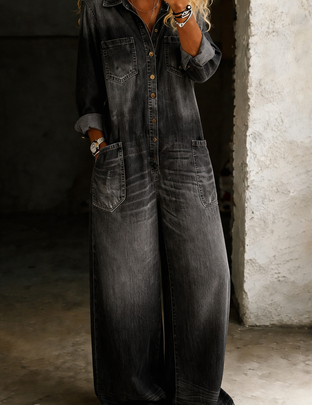 Lena – Lässige Jeanslatzhose von Amora Bern, Ansicht 4