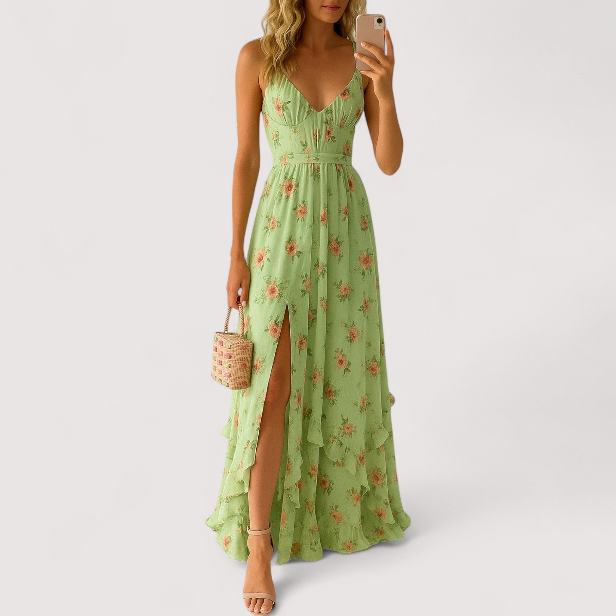 Elva™ | Schlankmachendes Schlitzkleid