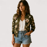 Lidia™ | Stylische Bomberjacke mit Blumenmuster