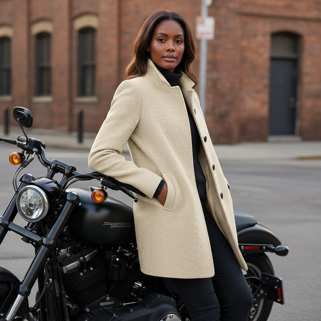 LANGER MANTEL AUS PREMIUMWOLLE