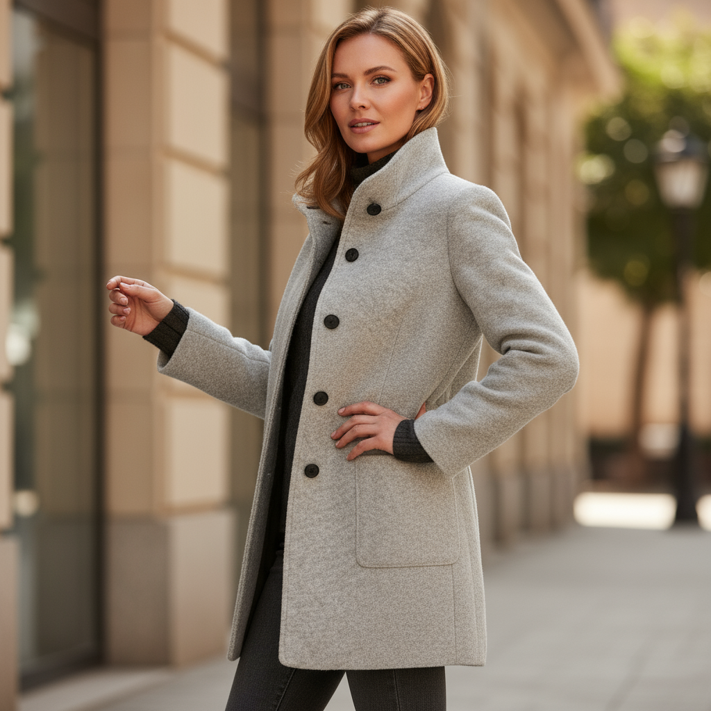 LANGER MANTEL AUS PREMIUMWOLLE