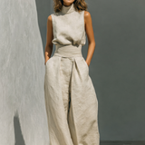 Maria | Minimalistisches Set aus Baumwolle und Leinen