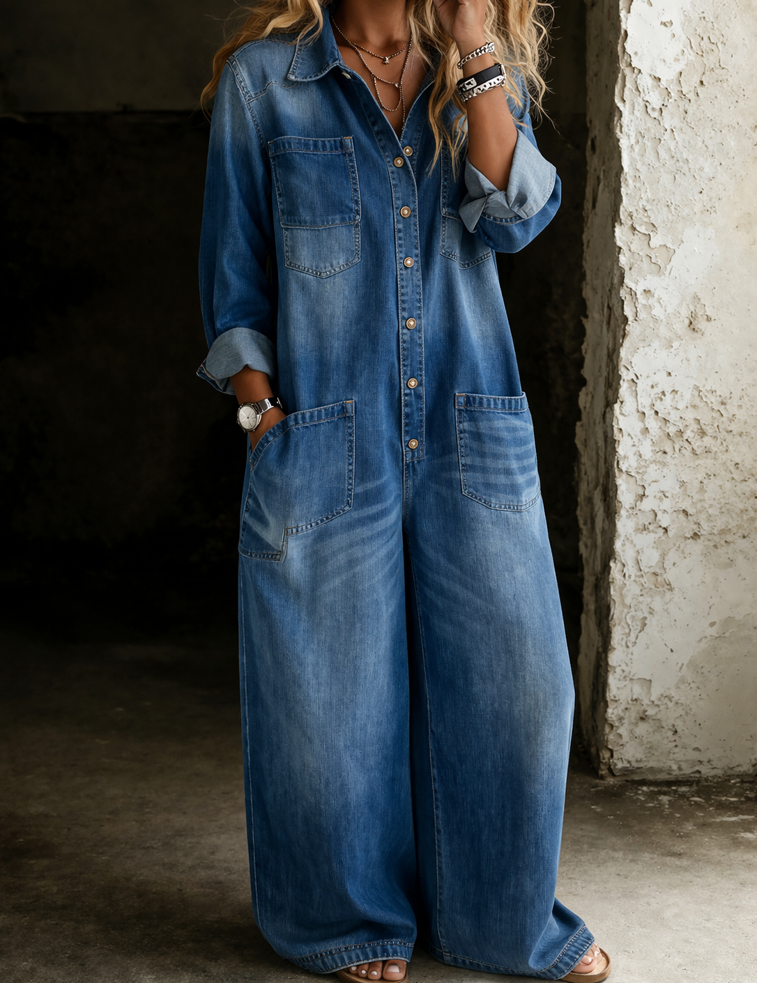 Lena – Lässige Jeanslatzhose von Amora Bern