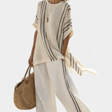 Liobhild – Gestreiftes Oversize-Oberteil & Palazzo-Hose Set von Amora Bern, Ansicht 4