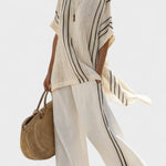 Liobhild – Gestreiftes Oversize-Oberteil & Palazzo-Hose Set von Amora Bern