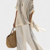Liobhild – Gestreiftes Oversize-Oberteil & Palazzo-Hose Set von Amora Bern