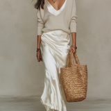Elena | Satin-Midikleid mit passendem Pullover