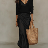 Elena | Satin-Midikleid mit passendem Pullover