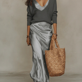 Elena | Satin-Midikleid mit passendem Pullover