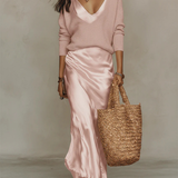 Elena | Satin-Midikleid mit passendem Pullover